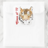 Tiger Head-Waterverf - Aangepaste tekst Vierkante Sticker (Tas)