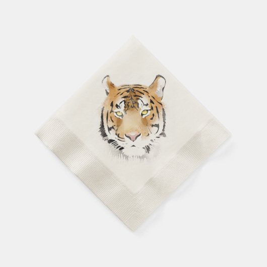 Tiger Head Waterverf Animal Birthday Servet (Hoek)