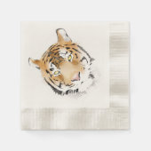 Tiger Head Waterverf Animal Birthday Servet (Voorkant)