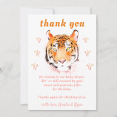 Tiger Head Waterverf Girl Baby shower Bedankkaart (Voorkant)