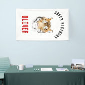 Tiger Head Waterverf Happy Birthday Backdrop Spandoek (Beurs)