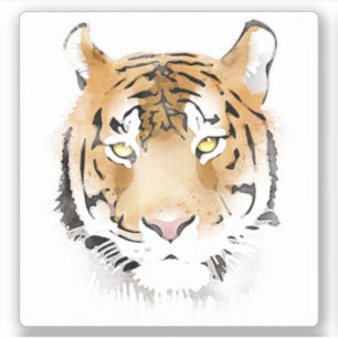 Tiger Head Waterverf Sticker