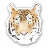 Tiger Head Waterverf Sticker (Voorkant)
