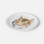 Tiger Head Waterverf Tekening Papieren Bordje (Gekanteld)