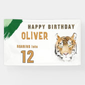 Tiger Head Waterverf verjaardagsfeestje Spandoek (Horizontaal)