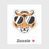 Tiger Head With Cool Sunglasses. Perfect design fo Sticker (Vel)