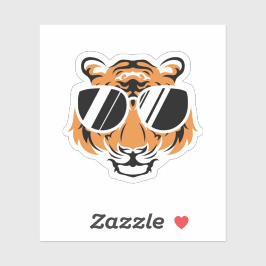 Tiger Head With Cool Sunglasses. Perfect design fo Sticker (Vel)