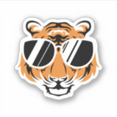 Tiger Head With Cool Sunglasses. Perfect design fo Sticker (Voorkant)