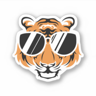 Tiger Head With Cool Sunglasses. Perfect design fo Sticker