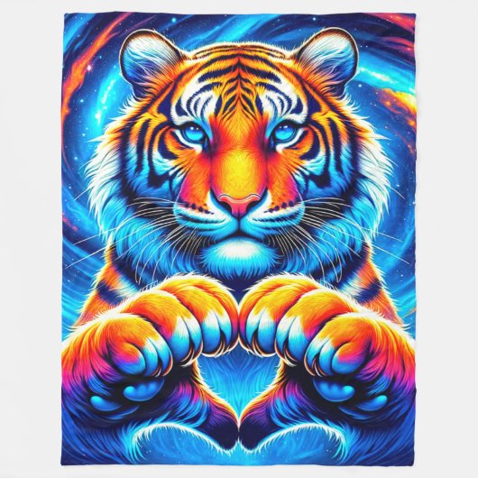 Tiger Heart Hands Fleece Deken (Voorkant)