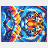 Tiger Heart Hands Fleece Deken (Voorkant (Horizontaal))