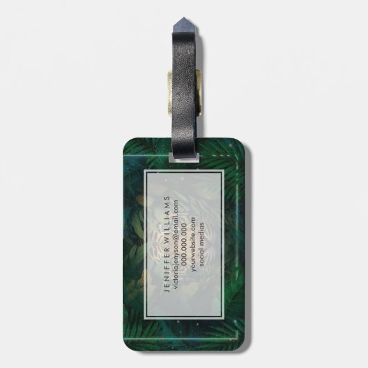 Tiger hiding in Foliage                Bagagelabel (Achterkant verticaal)