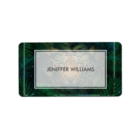 Tiger hiding in Foliage                Etiket (Voorkant)