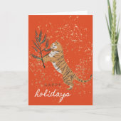 Tiger Holiday Greeting Card Kaart (Voorkant)