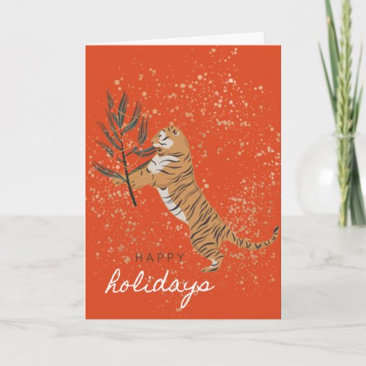 Tiger Holiday Greeting Card Kaart (Voorkant)