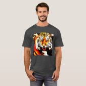 Tiger Hoofd Moderne Elegant Sjabloon personalisere T-shirt (Voorkant volledig)