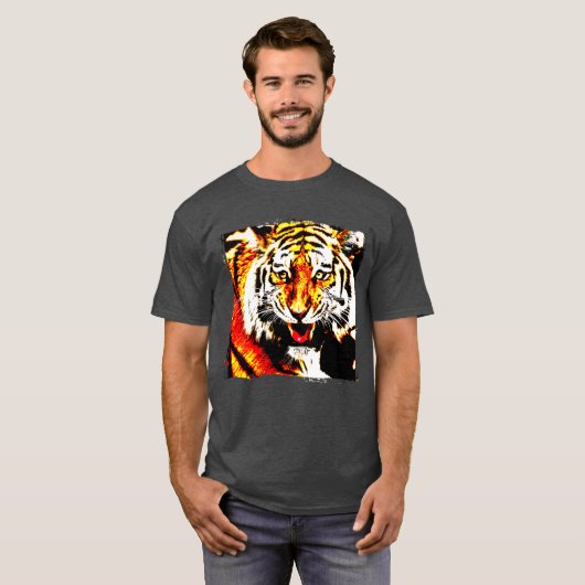 Tiger Hoofd Moderne Elegant Sjabloon personalisere T-shirt (Voorkant volledig)