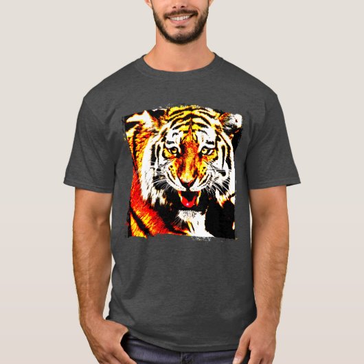 Tiger Hoofd Moderne Elegant Sjabloon personalisere T-shirt (Voorkant)