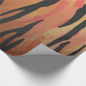 Tiger Hot oranje en zwart afdrukken Cadeaupapier (Hoek)