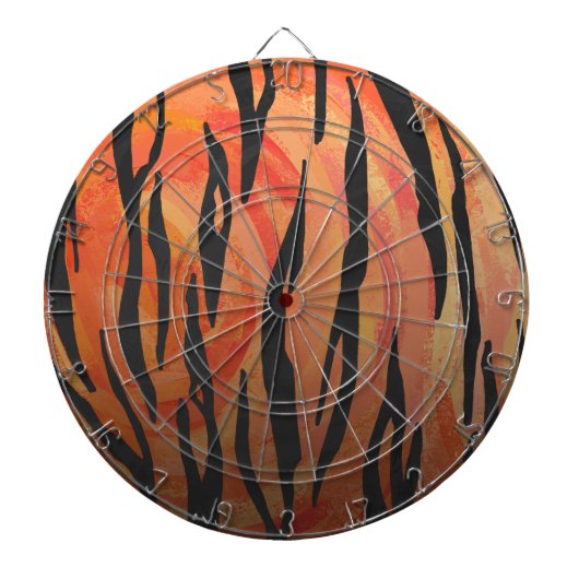 Tiger Hot oranje en zwart afdrukken Dartbord (Voorkant)