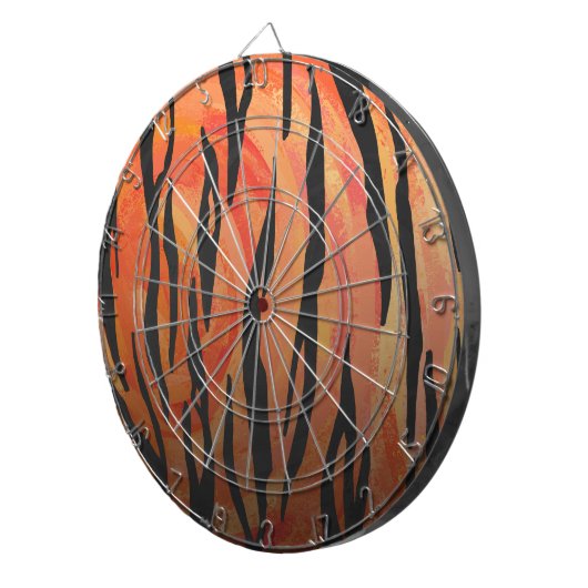 Tiger Hot oranje en zwart afdrukken Dartbord (Voorkant Rechts)
