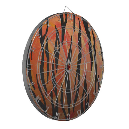 Tiger Hot oranje en zwart afdrukken Dartbord (Voorkant Links)