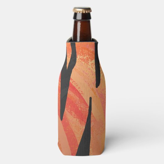 Tiger Hot oranje en zwart afdrukken Flesjeskoeler (Fles Voorkant)