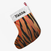 Tiger Hot oranje en zwart afdrukken Grote Kerstsok (Achterkant (Hangend))