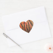 Tiger Hot oranje en zwart afdrukken Hart Sticker (Envelop)