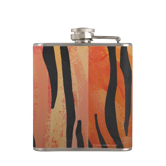 Tiger Hot oranje en zwart afdrukken Heupfles (Achterkant)
