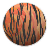 Tiger Hot oranje en zwart afdrukken Keramische Knop (Voorkant)