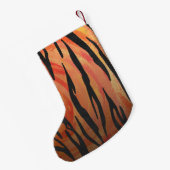 Tiger Hot oranje en zwart afdrukken Kleine Kerstsok (Achterkant (Hangend))