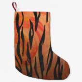 Tiger Hot oranje en zwart afdrukken Kleine Kerstsok (Voorkant)