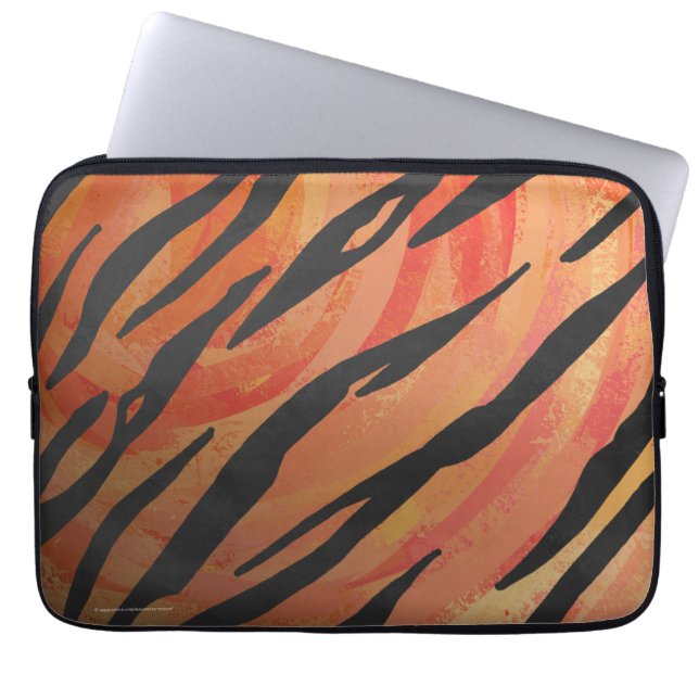 Tiger Hot oranje en zwart afdrukken Laptop Sleeve (Voorkant)
