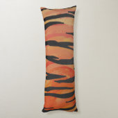 Tiger Hot oranje en zwart afdrukken Lichaamskussen (Achterkant (Verticaal))
