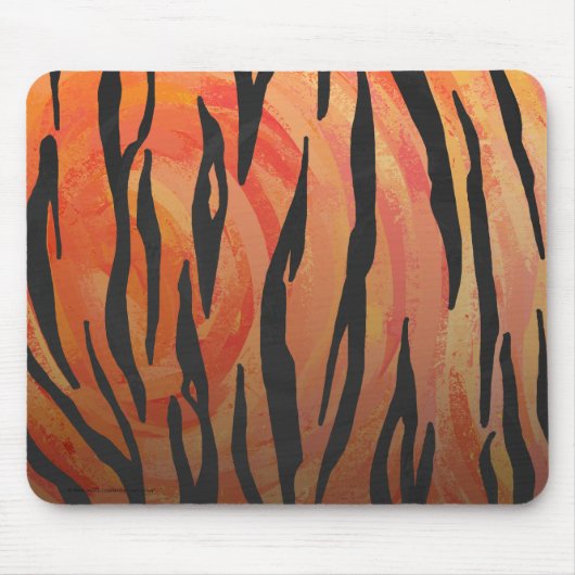 Tiger Hot oranje en zwart afdrukken Muismat (Voorkant)