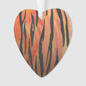 Tiger Hot oranje en zwart afdrukken Ornament (voorkant)