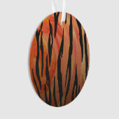 Tiger Hot oranje en zwart afdrukken Ornament (voorkant)