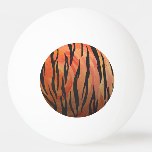 Tiger Hot oranje en zwart afdrukken Pingpongbal (Voorkant)