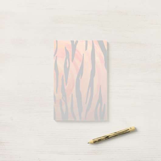 Tiger Hot oranje en zwart afdrukken Post-it® Notes (Op bureau)