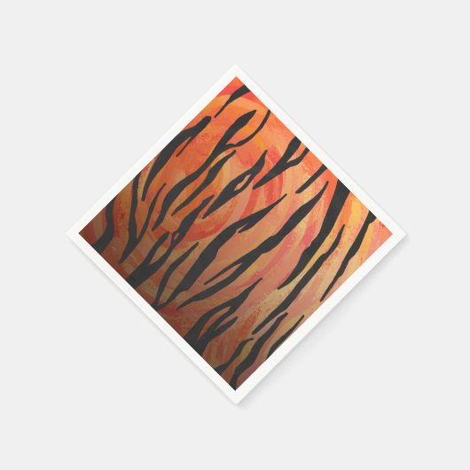 Tiger Hot oranje en zwart afdrukken Servetten (Hoek)