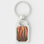 Tiger Hot oranje en zwart afdrukken Sleutelhanger (Voorkant)