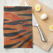 Tiger Hot oranje en zwart afdrukken Theedoek (Quarter Fold)