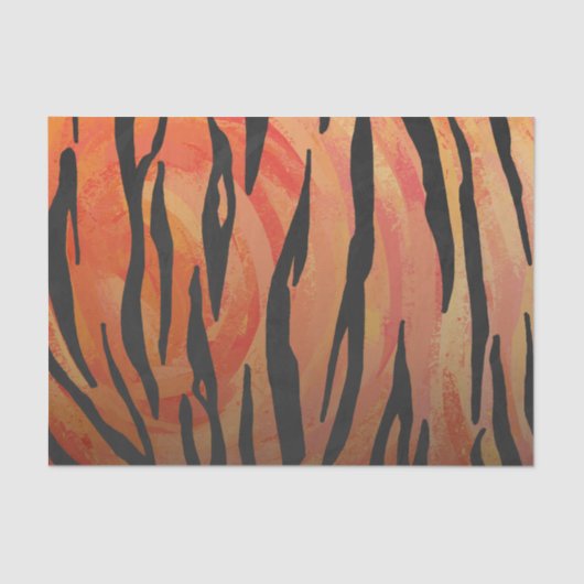 Tiger Hot oranje en zwart afdrukken Tissuepapier (Voorkant)