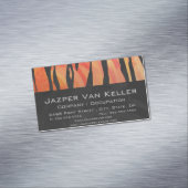 Tiger Hot oranje en zwart afdrukken Visitekaartje Magneet (Voorbeeld)
