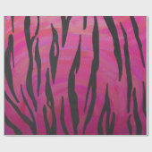 Tiger Hot Pink en zwarte afdrukken Cadeaupapier (Vlak)