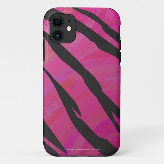 Tiger Hot Pink en zwarte afdrukken Case-Mate iPhone Case (Achterkant)