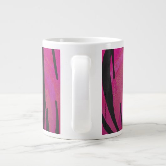 Tiger Hot Pink en zwarte afdrukken Grote Koffiekop (Achterkant)