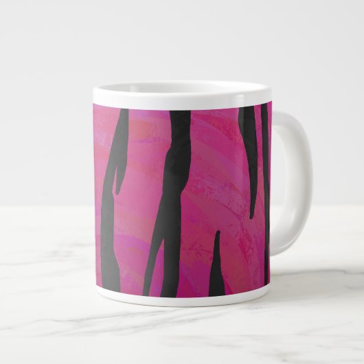 Tiger Hot Pink en zwarte afdrukken Grote Koffiekop (Voorkant rechts)