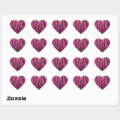 Tiger Hot Pink en zwarte afdrukken Hart Sticker (Vel)